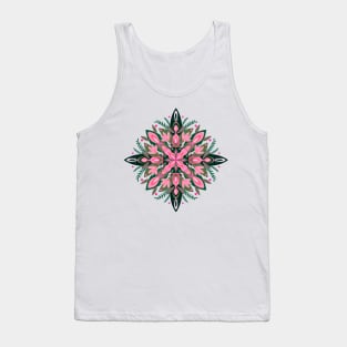 Vibrant pink and green floral mandala Tank Top